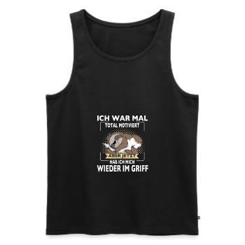 Ich War Mal Total Motiviert Aber Jetzt Hab ich - Männer Premium Bio Tank Top - Schwarz - Vorne - AI Model Male 178 light (178cm)