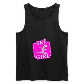 Ski Girl Skiing Mädchen - Männer Premium Bio Tank Top - Schwarz - Vorne - AI Model Male 178 light (178cm)