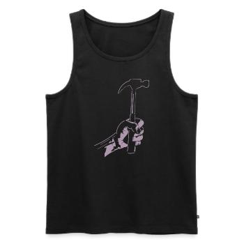 Zimmerer Hammer Silhouette Minimalist - Men's Premium Organic Tank Top - black - Front - AI Model Male 178 light (178cm)