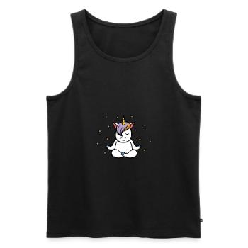 Yoga unicorn star karma namaste meditation love - Men's Premium Organic Tank Top - black - Front - Michal (187cm)