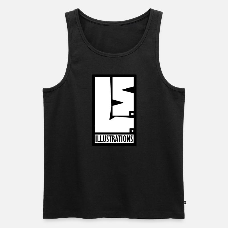 L.S.ILLUSTRATIONS LOGO - Männer Premium Bio Tank Top - Schwarz