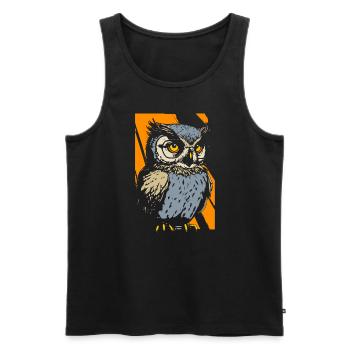 Eulen Künstlerisches Tier Wildtiere Waldtier - Männer Premium Bio Tank Top - Schwarz - Vorne - Michal (187cm)