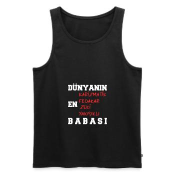 Dünyanin en iyi Babasi Türkischer Vater - Männer Premium Bio Tank Top - Schwarz - Vorne - Michal (187cm)