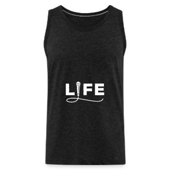 Life - Rap - Rapper - Männer Premium Bio Tank Top - Anthrazit - Vorne - Alexander (188cm)