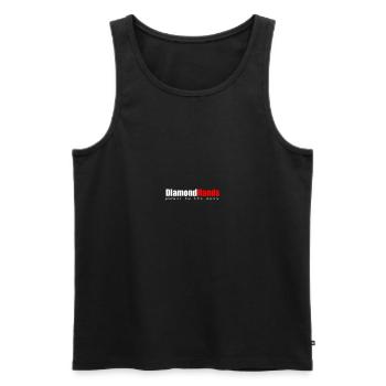 Diamond Hands White - Men's Premium Organic Tank Top - black - Front - AI Model Male 178 light (178cm)