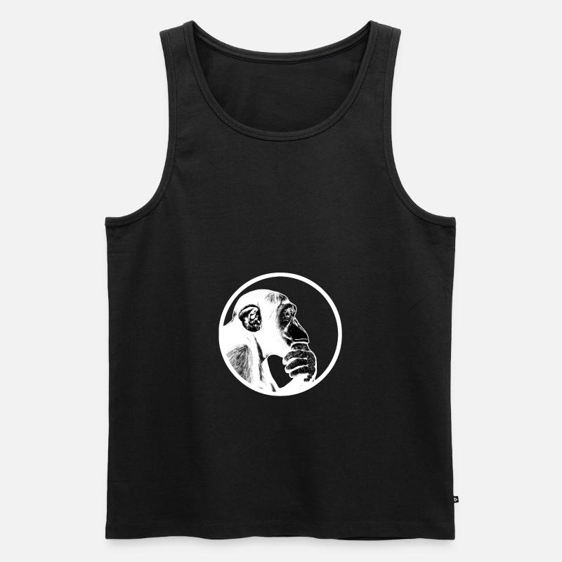 Think after monkey chimpanzee - Men's Premium Organic Tank Top - black