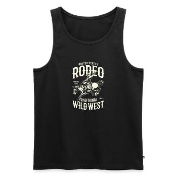 Rodeo - Débardeur bio Premium Homme - noir - Devant - AI Model Male 178 light (178cm)
