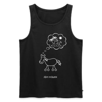 färt träumt, Pferd mit schönem Traum vom Urlaub - Männer Premium Bio Tank Top - Schwarz - Vorne - Michal (187cm)