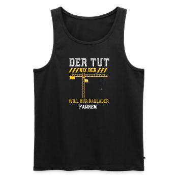 Der Tut Nix Der Will Nur Radlade... - Männer Premium Bio Tank Top - Schwarz - Vorne - Michal (187cm)
