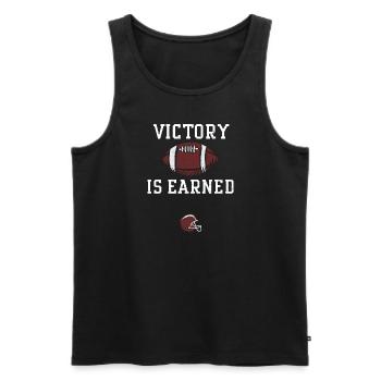 La victoire se gagne - Football - Débardeur bio Premium Homme - noir - Devant - Michal (187cm)