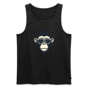 affe kopf sonnenbrille cool haare Frisur - Männer Premium Bio Tank Top - Schwarz - Vorne - Michal (187cm)