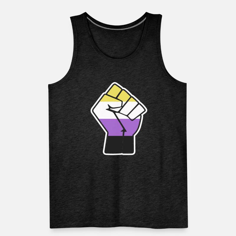 Nonbinary Pride Fist Design for Equality Men's Premium Organic Tank Top