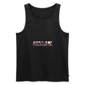 MIAMI USA Skyline Schriftzug Geschenk - Männer Premium Bio Tank Top - Schwarz - Vorne - Michal (187cm)