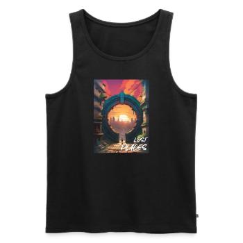 Lost Places- City - Männer Premium Bio Tank Top - Schwarz - Vorne - AI Model Male 178 light (178cm)