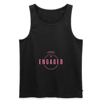 Engaged Engagement Fiance Fiancee Marriage Proposal Fiancee Fiance - Men's Premium Organic Tank Top - black - Front - AI Model Male 178 light (178cm)