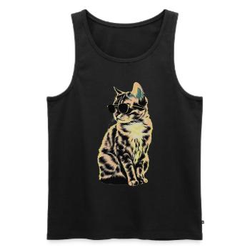 Sonnenbrille mit Tonkanesen-Katze Geschenk - Männer Premium Bio Tank Top - Schwarz - Vorne - Michal (187cm)