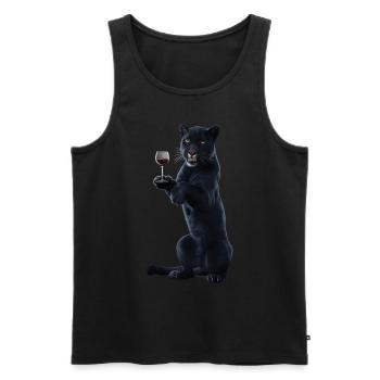 Panther Wein - Männer Premium Bio Tank Top - Schwarz - Vorne - AI Model Male 178 light (178cm)