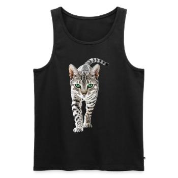 Ägyptische Mau - Männer Premium Bio Tank Top - Schwarz - Vorne - AI Model Male 178 light (178cm)