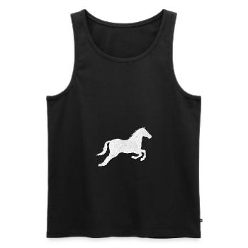 Pferd - Männer Premium Bio Tank Top - Schwarz - Vorne - Michal (187cm)