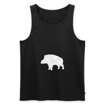 Wildschwein - Männer Premium Bio Tank Top - Schwarz - Vorne - Michal (187cm)