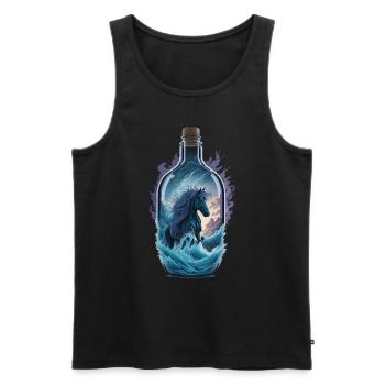 Horse Bottle - Men's Premium Organic Tank Top - black - Front - Michal (187cm)