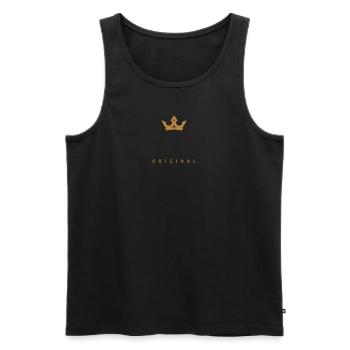 Logo original de la famille Man - Débardeur bio Premium Homme - noir - Devant - Michal (187cm)