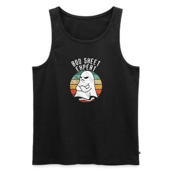 Halloween Lustig Humor Geist Boo Sheet Expert - Männer Premium Bio Tank Top - Schwarz - Vorne - Michal (187cm)