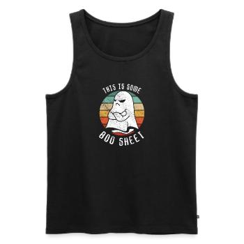 Halloween Ghost Funny This Is Some Boo Sheet - Men's Premium Organic Tank Top - black - Front - AI Model Male 178 light (178cm)