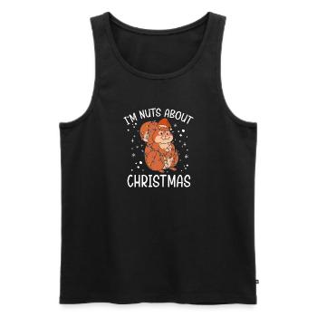 Christmas Squirrel I'm Nuts About Christmas - Men's Premium Organic Tank Top - black - Front - Michal (187cm)