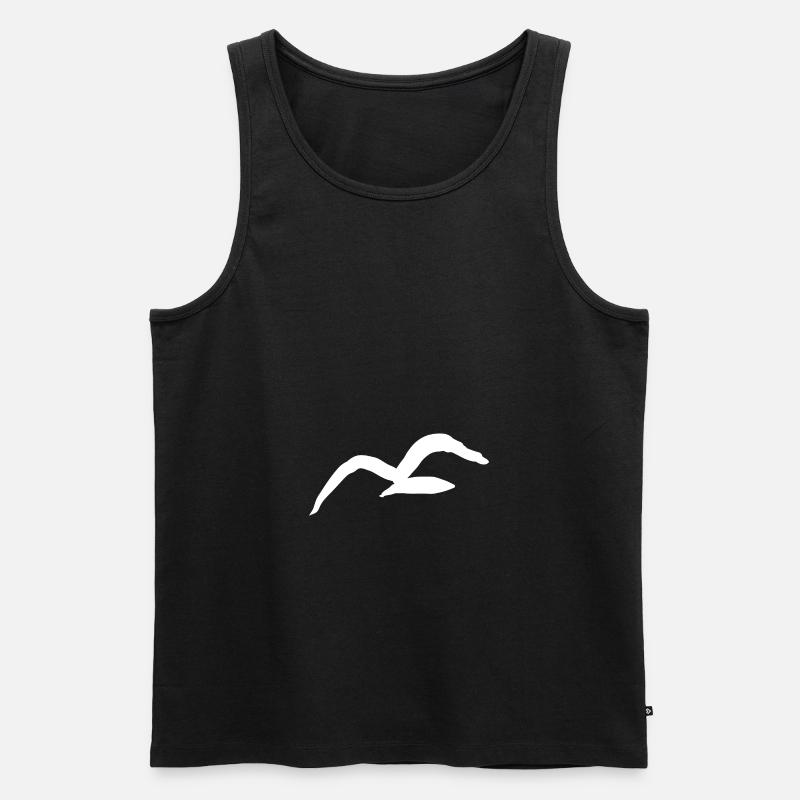 Möwe - Männer Premium Bio Tank Top - Schwarz