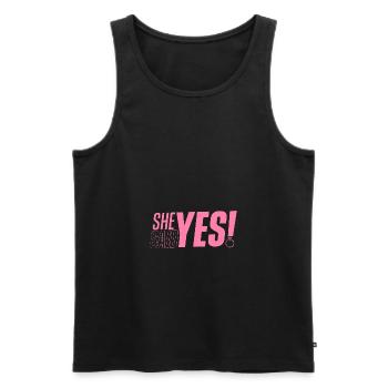 Sie hat Ja gesagt Verlobung Verlobt Verlobter - Männer Premium Bio Tank Top - Schwarz - Vorne - AI Model Male 178 light (178cm)