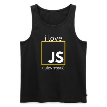 JavaScript web developer funny programming - Men's Premium Organic Tank Top - black - Front - AI Model Male 178 light (178cm)