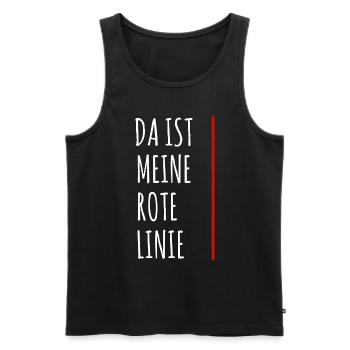 Lustiger Sarkasmus Meine Rote Linie - Männer Premium Bio Tank Top - Schwarz - Vorne - Michal (187cm)