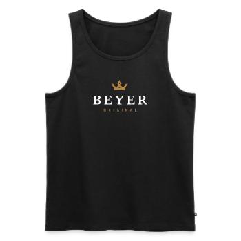 Logo original de la famille Beyer - Débardeur bio Premium Homme - noir - Devant - Michal (187cm)