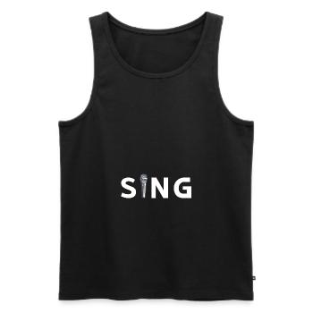 Sing micro - Débardeur bio Premium Homme - noir - Devant - AI Model Male 178 light (178cm)
