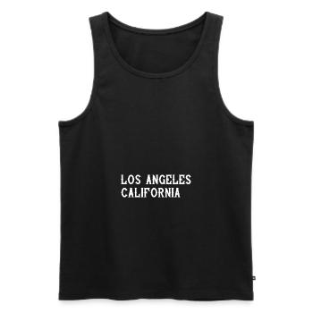 Los Angeles Californie - Débardeur bio Premium Homme - noir - Devant - Michal (187cm)
