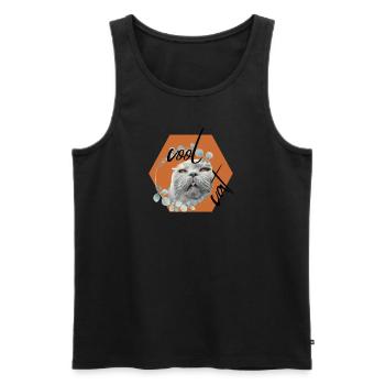 die Kunst des Blöd schauens - Männer Premium Bio Tank Top - Schwarz - Vorne - Michal (187cm)