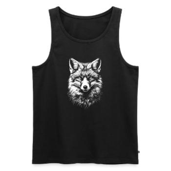 Fox Portrait Wild Animal Forest Animal Foxes Animals - Men's Premium Organic Tank Top - black - Front - AI Model Male 178 light (178cm)