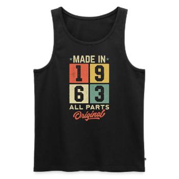 Made In 1963 - All Parts Original - Men's Premium Organic Tank Top - black - Front - Michal (187cm)