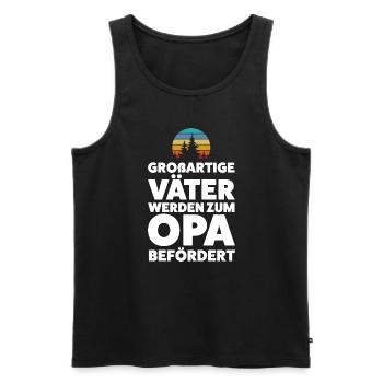Papa & Opa Familie Papa Geschenk - Männer Premium Bio Tank Top - Schwarz - Vorne - Michal (187cm)