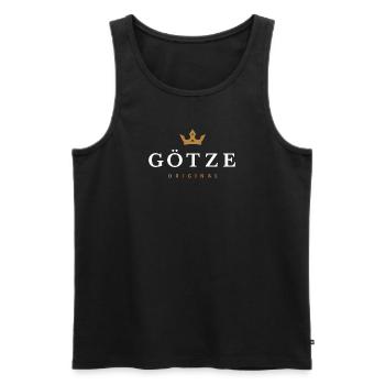 Logo original de la famille Götze - Débardeur bio Premium Homme - noir - Devant - Michal (187cm)