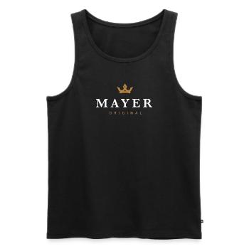 Mayer Original Familienlogo - Männer Premium Bio Tank Top - Schwarz - Vorne - AI Model Male 178 light (178cm)