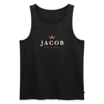 Jacob Original Familienlogo - Männer Premium Bio Tank Top - Schwarz - Vorne - AI Model Male 178 light (178cm)