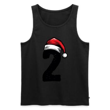 2 Zahl Weihnachten - Männer Premium Bio Tank Top - Schwarz - Vorne - AI Model Male 178 light (178cm)