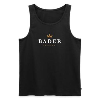 Bader Original Familienlogo - Männer Premium Bio Tank Top - Schwarz - Vorne - Michal (187cm)