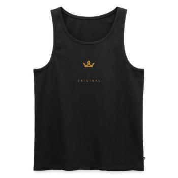 Hofer Original Familienlogo - Männer Premium Bio Tank Top - Schwarz - Vorne - Michal (187cm)