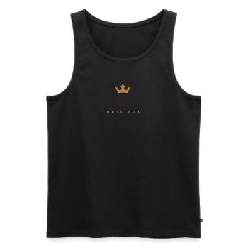 Logo de la famille Original - Débardeur bio Premium Homme - noir - Devant - Michal (187cm)