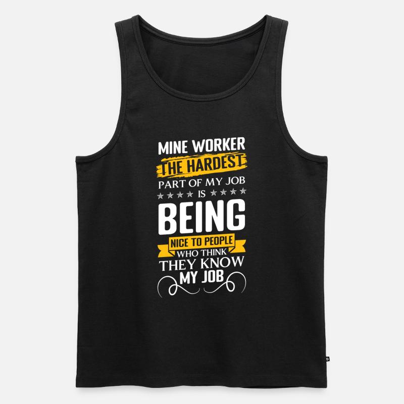 Bergarbeiter Arbeiter Minenarbeiter Grube - Männer Premium Bio Tank Top - Schwarz