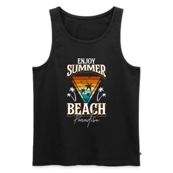Île du soleil d’été Magnifique - Débardeur bio Premium Homme - noir - Devant - Michal (187cm)