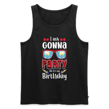 Feier Geburtstag Mädelsabend - Männer Premium Bio Tank Top - Schwarz - Vorne - AI Model Male 178 light (178cm)